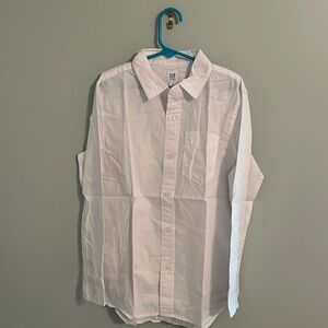 NWT! Gap boys white button up dress shirt - size M (8)